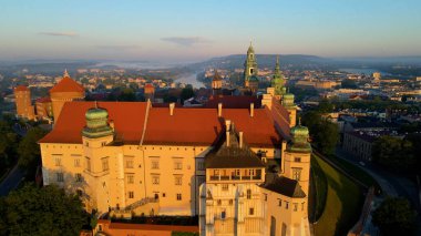 Krakow Wawel Kalesi İHA görünümü
