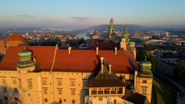 Krakow Wawel Kalesi İHA görünümü