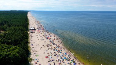 Baltık Denizi Stegna Polonya 'dan sahil manzarası