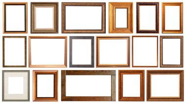 Çerçeveler beyaz arka plan altın gümüşüne izole edilmiş