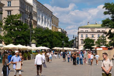 8 Eylül 2024 Krakow Polonya manzaralı eski Avrupa kenti