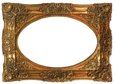 Çerçeve resmi beyaz arka planda izole altın antika set