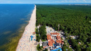 Baltık Denizi Stegna Polonya 'dan sahil manzarası