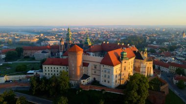 Krakow Wawel Kalesi İHA görünümü