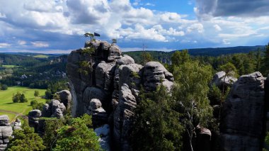 Adrspach, Çek Cumhuriyeti. Adrspasske Skaly, Kayalık Kasaba Milli Parkı.