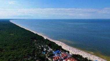Baltık Denizi Stegna Polonya 'dan sahil manzarası