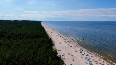 Baltık Denizi Stegna Polonya 'dan sahil manzarası
