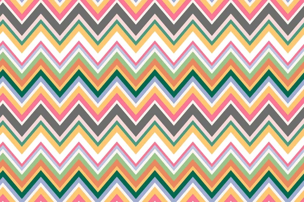 Chevron Repeat Pattern Made Multicolored Zigzags Boho Surface Design Printing — Stock Vector