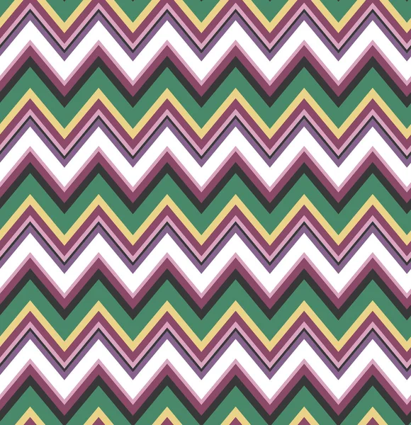 Bright Chevron Seamless Pattern Made Multicolored Zigzags Trending Surface Design — Stock Vector