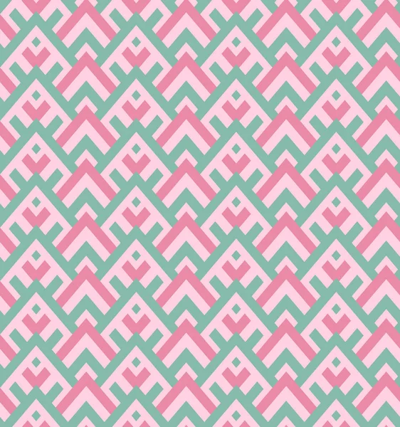 Безшовний Візерунок Шеврона Яких Рожевих Зелених Кольорах Ностальгічний Рожевий Бірюзовий — стоковий вектор