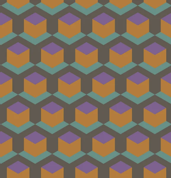 Patrón Retro Geométrico Sin Costura Formas Violeta Terracota Verde Naranja — Vector de stock