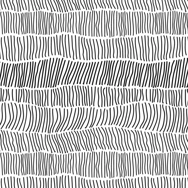 Modèle Sans Fin Rayures Verticales Dessinées Main Noires Disposées Rangées — Image vectorielle