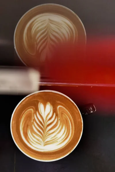 Una Taza Café Arte Latte Para Fondo —  Fotos de Stock
