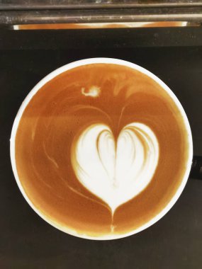 Arka plan için bir fincan sanat kahvesi.                                                                                                                             