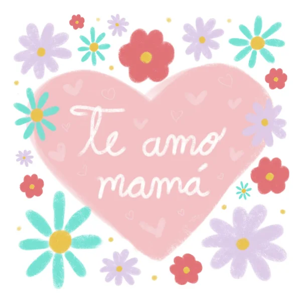 Muttertag Illustration Ich Liebe Dich Mama — Stockfoto