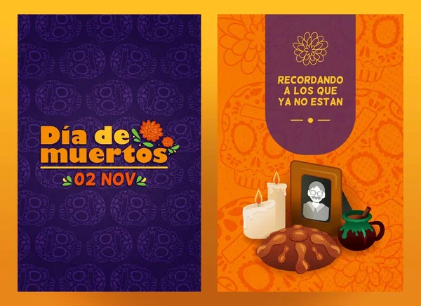 Шаблоны Открыток Приглашений День Мертвых Культурные Традиции Мексики Тексте День — стоковый вектор