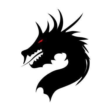 dragon head logo vector illustration template design