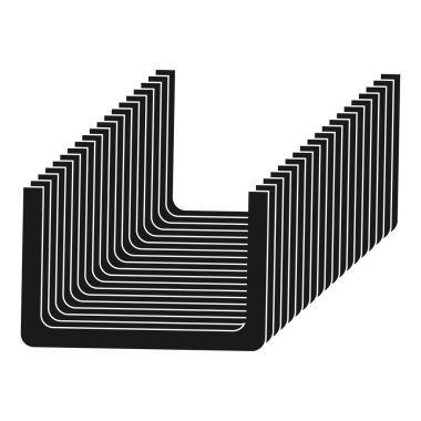 Staple Pin Simgesi, Stapler Metal Staple Fastener Vektör illüstrasyon tasarımı