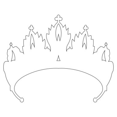 gelin taç simgesi vektör şablonu tasarımı