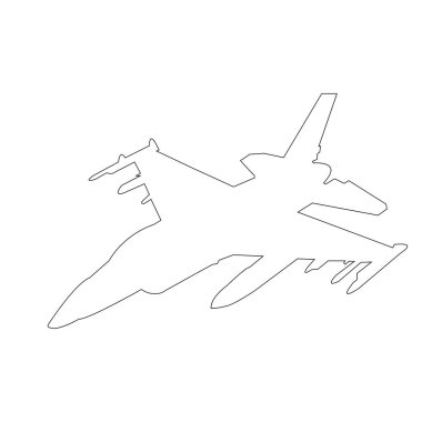 Avcı uçağı simgesi vektör şablonu tasarımı