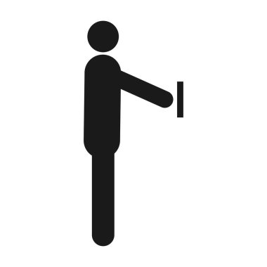 kişi açık kapı simgesi vektör illüstrasyon tasarımı