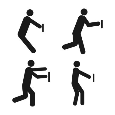 kişi açık kapı simgesi vektör illüstrasyon tasarımı