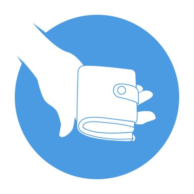 el ele tutuşan cüzdan ikonu arka plan vektör illüstrasyon tasarımı