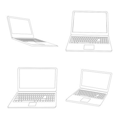 dizüstü bilgisayar ikonu vektör çizimi tasarımı