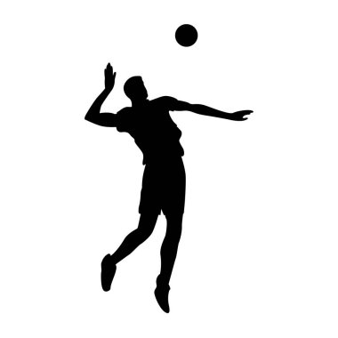 male volleyball player icon doing smash