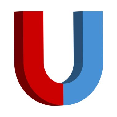 Magnet Icon. Horseshoe Magnetic. Physics Element Symbol.