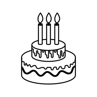 birthday cake icon illustration design