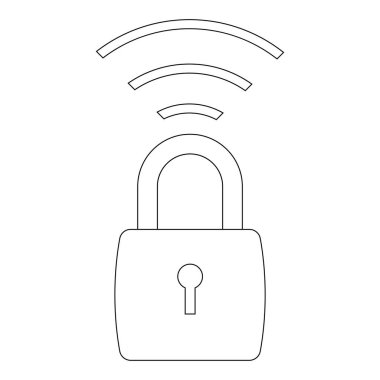 Wi-Fi sinyal ikonu vektör illüstrasyon tasarımına kilitlendi