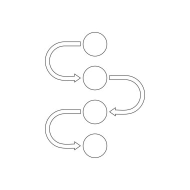 İşlem simgesi. Hareket, adım süreci, vektör illüstrasyon sembolü.