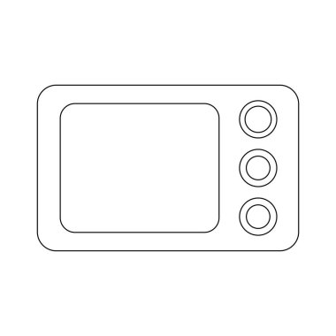 Mikrodalga vektör simgesi düz tasarım.