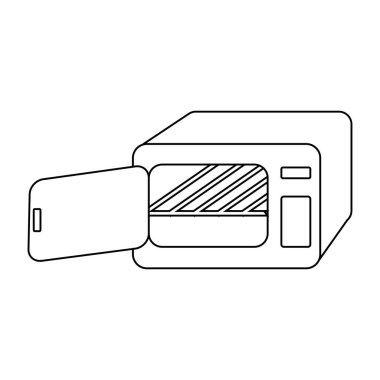 Mikrodalga vektör simgesi düz tasarım.