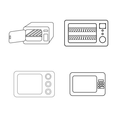 Mikrodalga vektör simgesi düz tasarım.