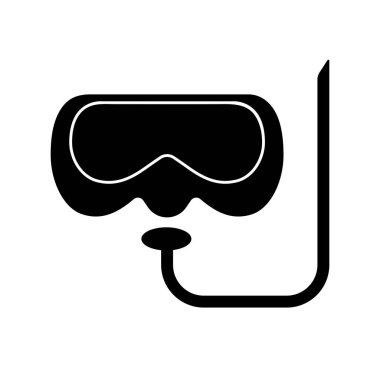 beyaz arkaplanda izole edilmiş dalış maskesi simgesi vektörü