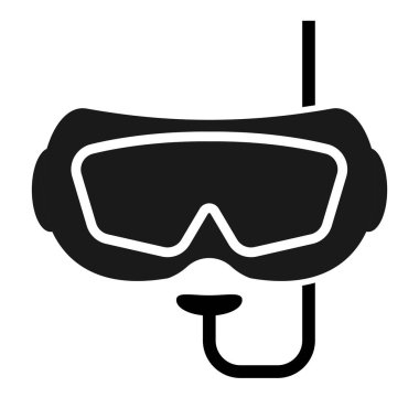 beyaz arkaplanda izole edilmiş dalış maskesi simgesi vektörü