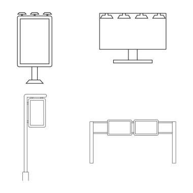 Billboard, Simge, İstifçilik, Vektör Sanat İllüstrasyonu