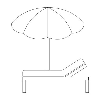 Sunbed icon design isolated on white background. Vector illustration
