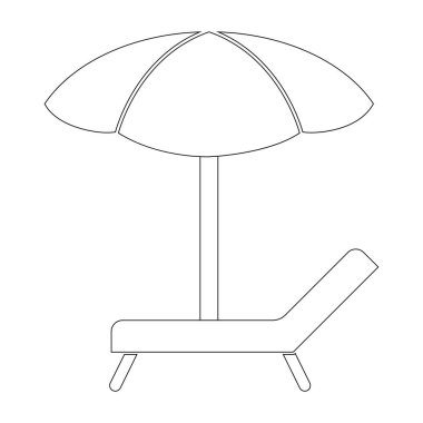 Sunbed icon design isolated on white background. Vector illustration