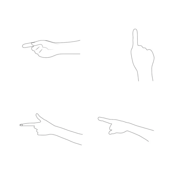 Icône Main Pointant Illustration Design — Image vectorielle