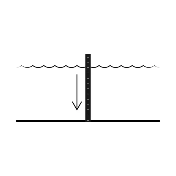 水深图标 测量浅水矢量艺术说明的深度 — 图库矢量图片
