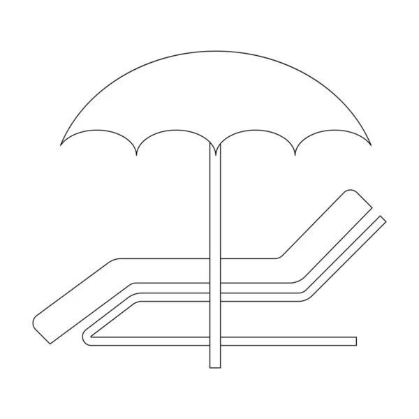 白を基調としたサンベッドのアイコンデザイン ベクターイラスト — ストックベクタ