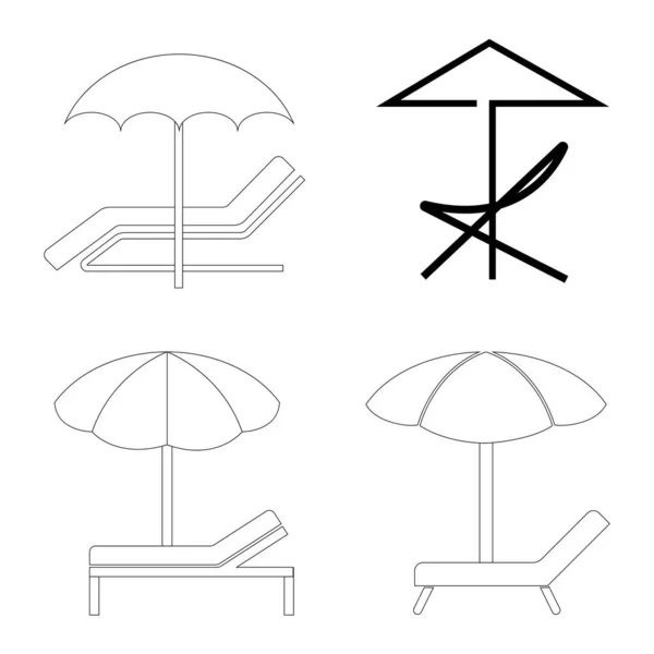 Diseño Del Icono Cama Solar Aislado Sobre Fondo Blanco Ilustración — Archivo Imágenes Vectoriales
