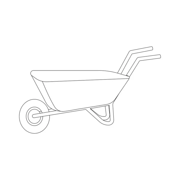 Ikona Wektora Taczki Projekt Logo Ilustracji — Wektor stockowy