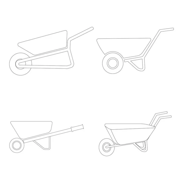 Skottkärra Vektor Ikon Illustration Logotyp Design — Stock vektor