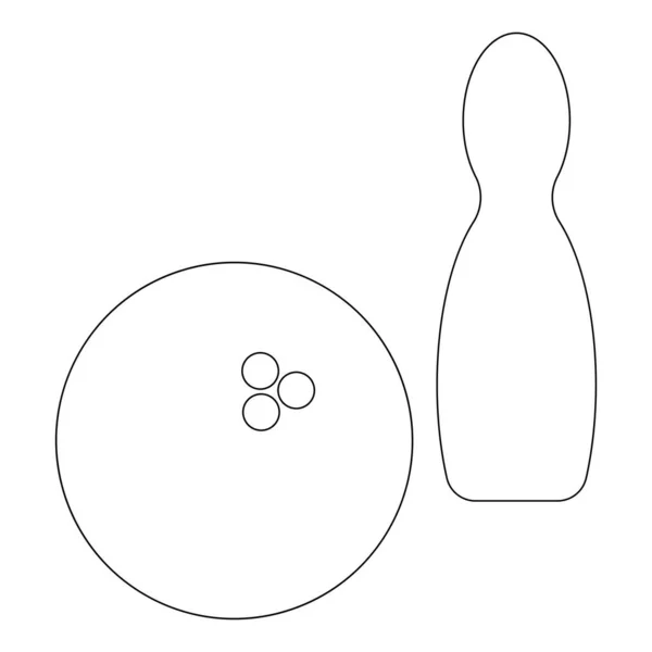 Bowling Logosu Çizim Şablonu — Stok Vektör