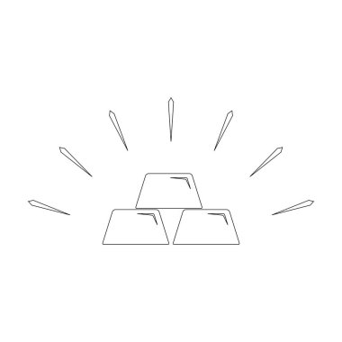 Altın çubuk simgesi vektör çizim şablonu.