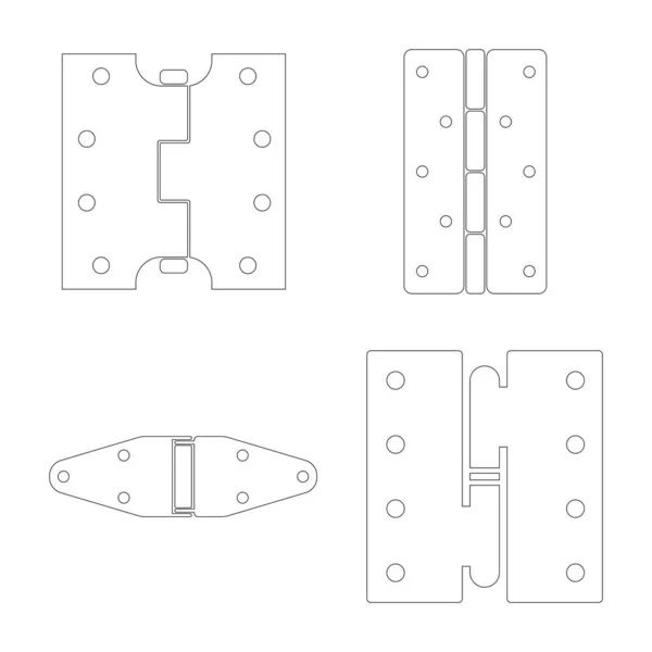 Conjunto Iconos Bisagra Puerta Plantilla Diseño Estilo Moda Vector Eps — Vector de stock